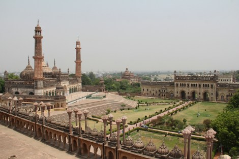Asfi Mosque and courtyard from the roof of the Bara Imambara