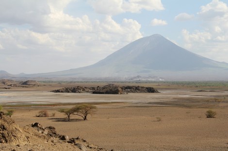 Ol Doinyo Lengai dominates the plains around Lake Natron