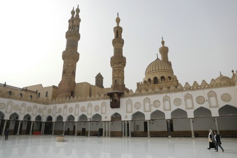 inside the Al-Azhar Mosque in Cairo